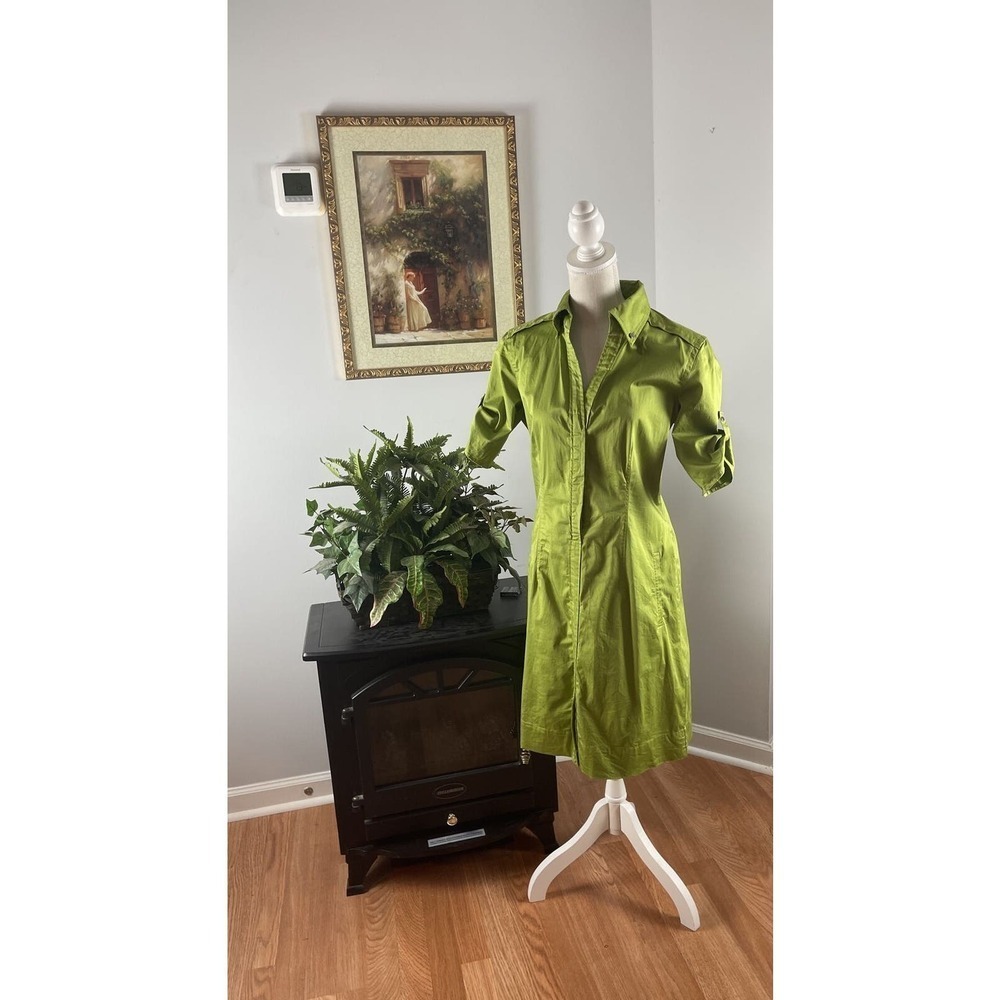 New York & company Women Casual Dress Green Size 10 With Pockets